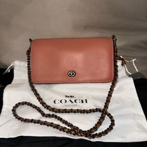 Coach Dinky with leather woven chain